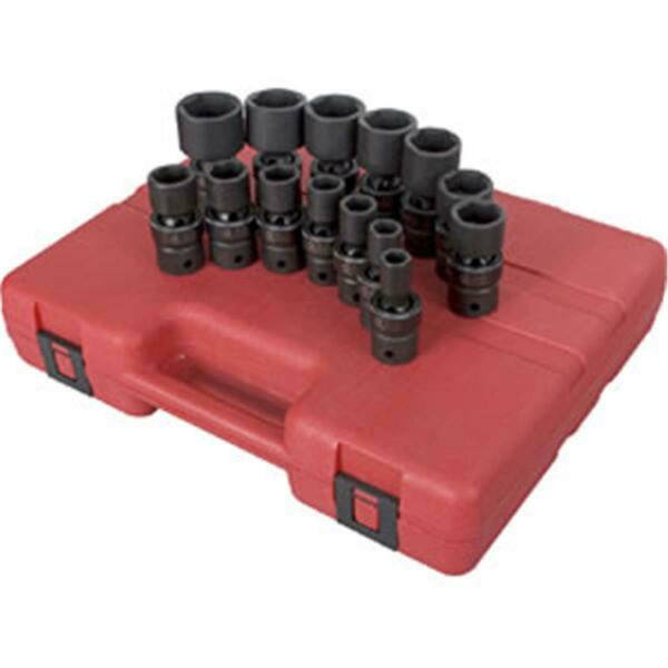 Eat-In Sunex .5-in. Dr. Fractional Universal Impact Socket Set, 14 Piece EA144659